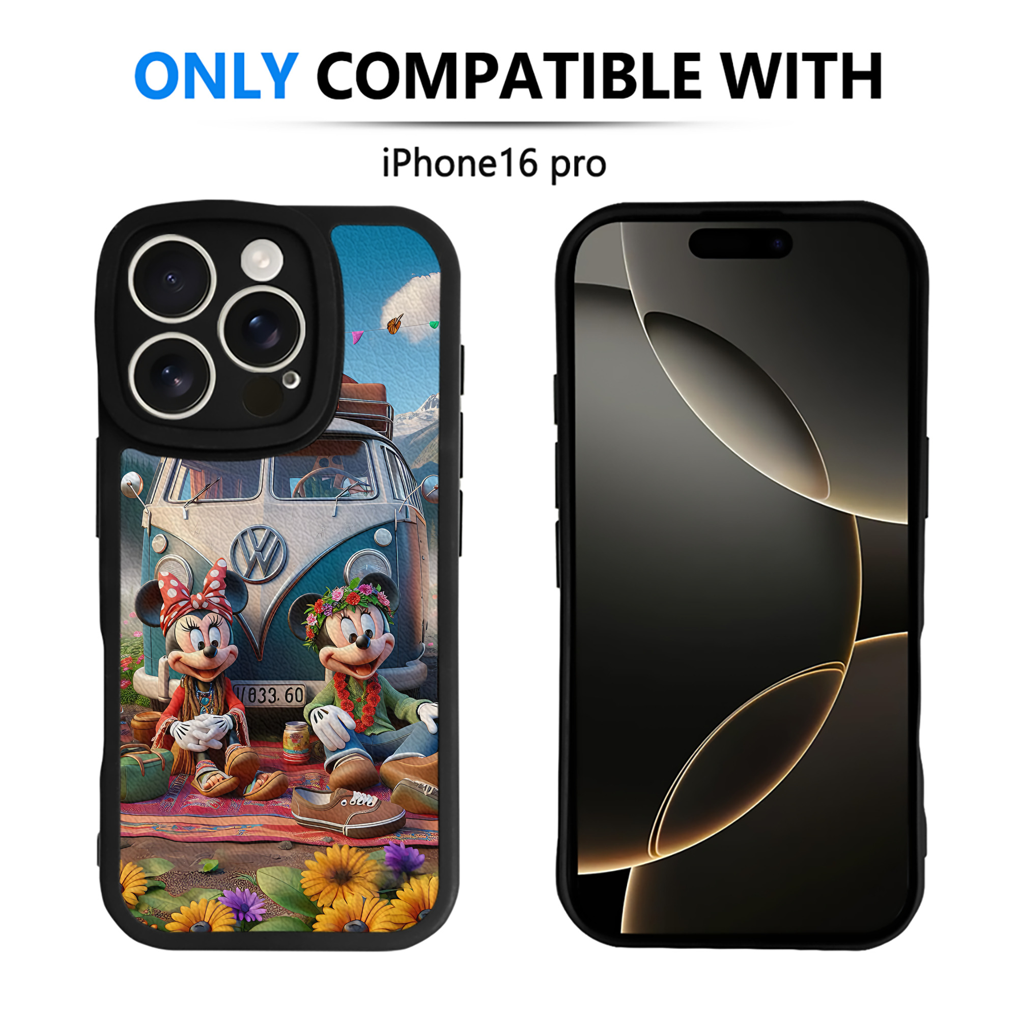 （画像用） ミッキーマウス Mickey Mouse 【iPhone 16シリーズ対応】シリコンスマホケース（レザー調） 材質：シリコン